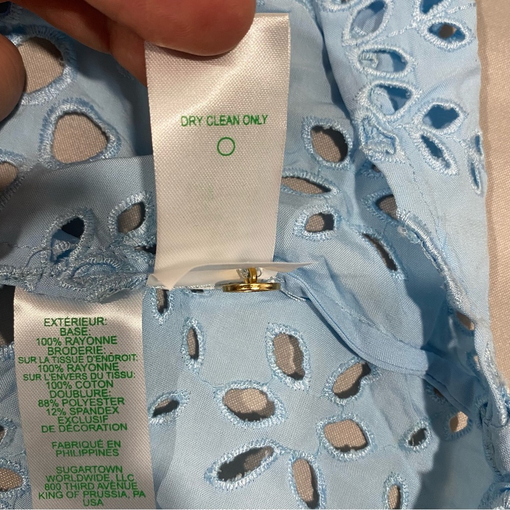 LILLY PULITZER Zia Long Sleeve Eyelet Midi Dress in Hydra Blue - Picture 13 of 16